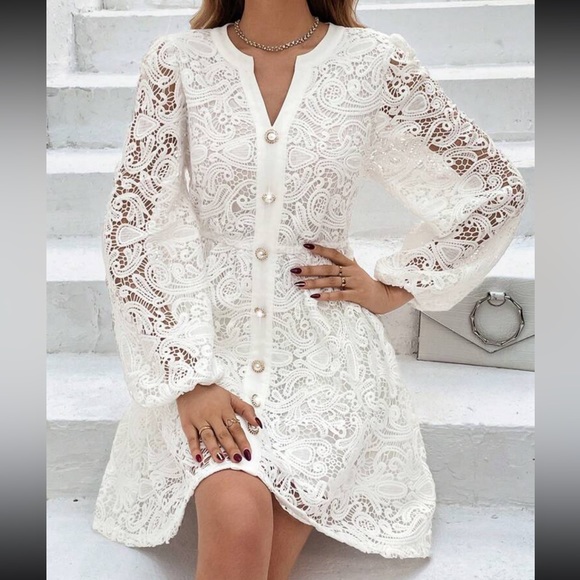 Luxe lace knot front party formal dress - Picture 4 of 8